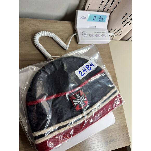 Vintage West Coast Choppers Y2K Beanie Hat Skull Crown Iron Cross Black Red WCC - Picture 8 of 8